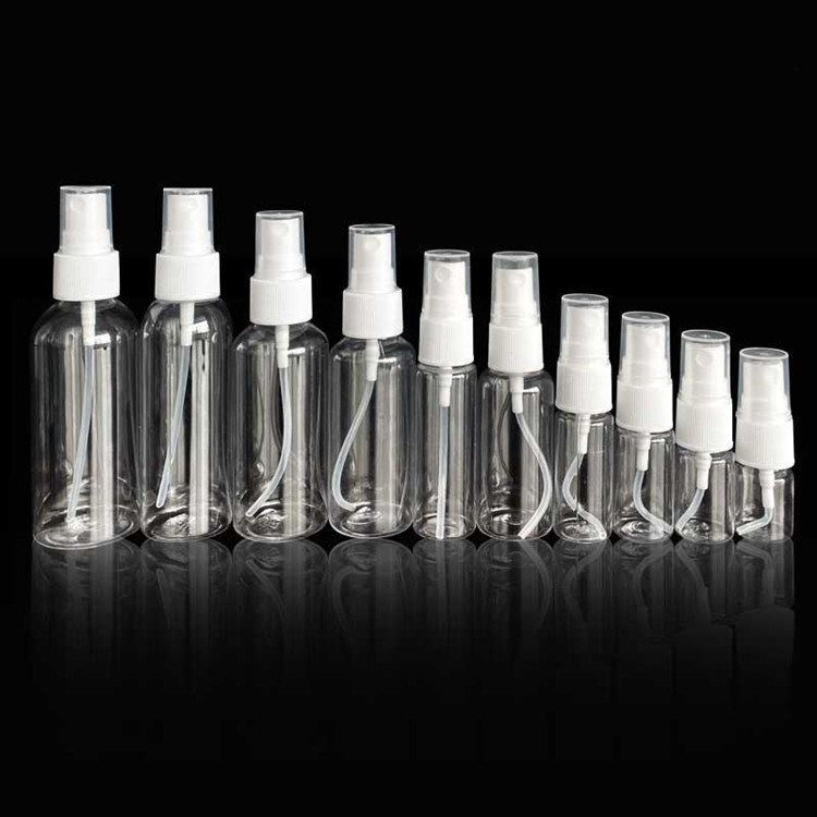 60 ml 120 ml 355 ml blu Plastico disinfettante per le mani Per la cura della pelle Shampoo Spray Bottiglia PET Cosmetico trasparente Bottiglie spray di plastica