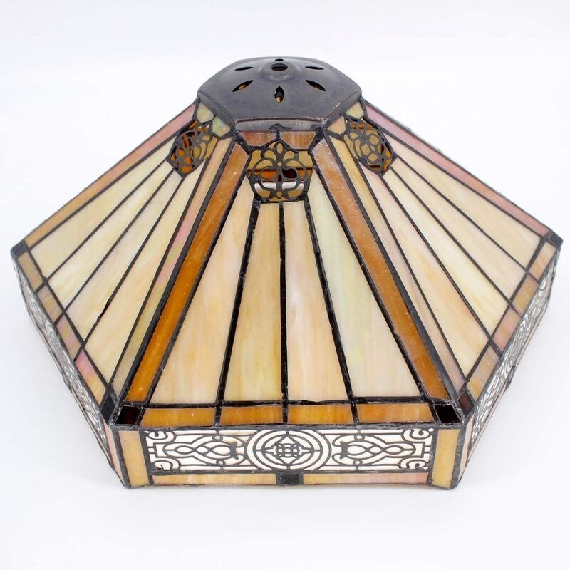 30cm Studio esagonale Retro Caldo Camera da letto Casa Lampada decorativa artigianale Arte colorata Vetro turco Lampada da tavolo di lusso