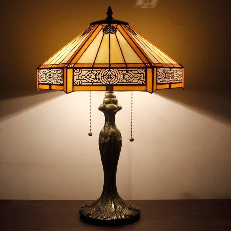 Lampada da tavolo vintage da 30 cm per hotel europeo Bar Camera da letto Soggiorno Dormitorio Hotel Lampada da tavolo in vetro colorato a LED fatta a mano