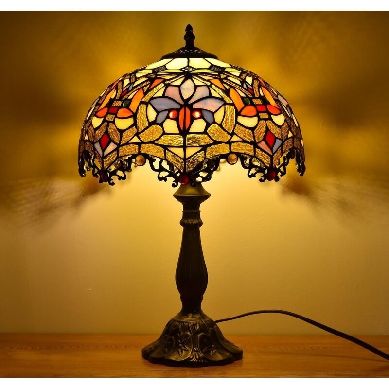 30cm 40cm Lampada a forma di luna fatta a mano Lampada da tavolo in vetro colorato Luce da lettura Lampada da tavolo in vetro di lusso