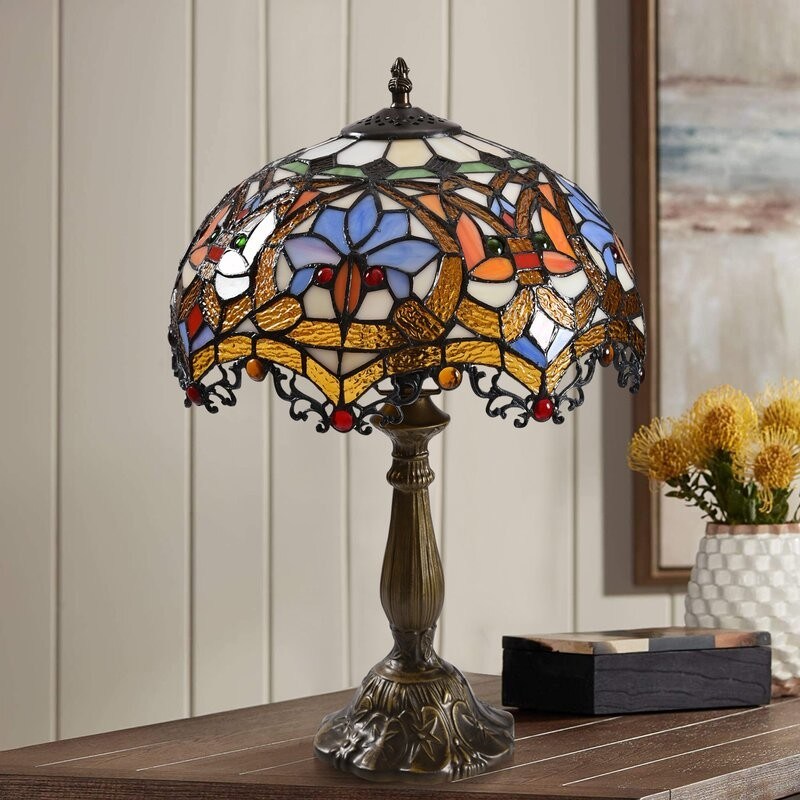 9 pollici 12 pollici mediterraneo a mano vetro colorato lampada decorativa soggiorno sala da pranzo bar vetro lampada da tavolo