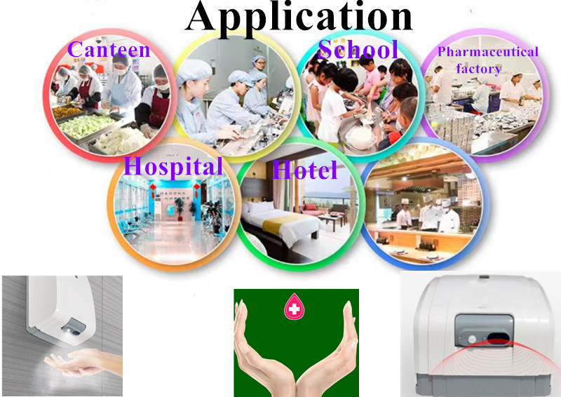 Sala pulita Ospedale Hotel Scuola Sensore a infrarossi Spray alcolico automatico spray alcolico senza contatto Sterilizzatore per mani