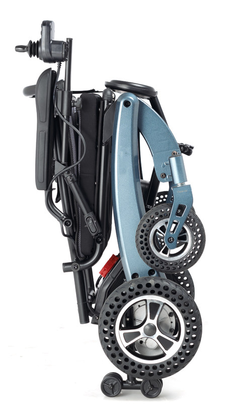 Adulti disabili disabili viaggi portatili leggero pieghevole telecomando sedia a rotelle elettrica con joystick