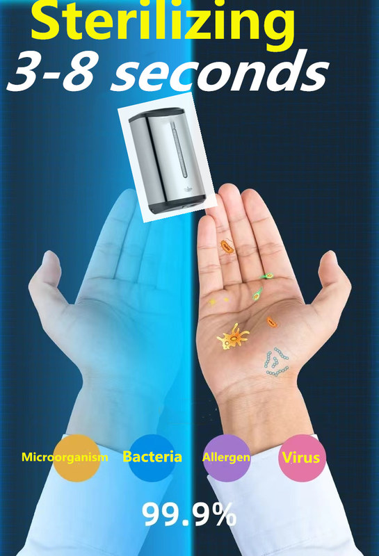 Acciaio inossidabile Grande capacità montata a parete Dispensatore di sapone senza contatto a mano Sensore a infrarossi automatico Sterilizzatore a mano liquido