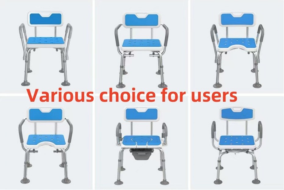 Poltrona da bagno poltrona da bagno 4 in 1 Poltrona da doccia poltrona con appoggio per braccio Piedi di tazza di aspirazione grande