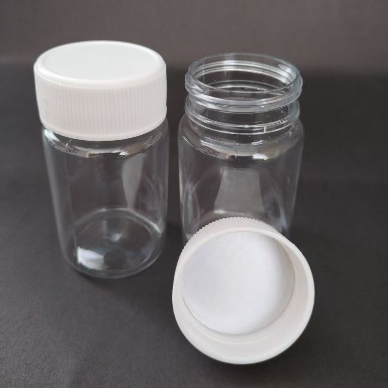 30ml PET Plastic Pill Tablet Medicine Bottle with Transparent Clear Design and Screw Cap
